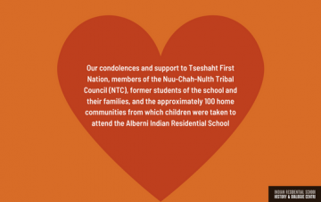 Statement Regarding the Tseshaht First Nation Research Findings at the Site of the Former Alberni Residential School